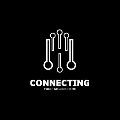 Network Logo with Circle Connected Dots.