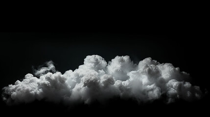 Big and long cloud on black background. made with generative ai