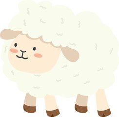 cute white little sheep cartoon