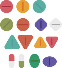 colorful and various shapes of pills