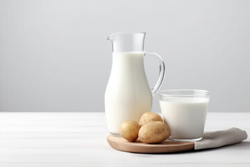 Commercial Image Of Milk With Jug And Potato