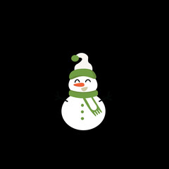 Snowman with Christmas Hat and Scarf, White Christman in Winter Wonderland with Snowman, Christmas Decoration