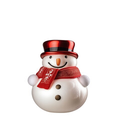 Snowman on White Background: Charming Winter Delight
