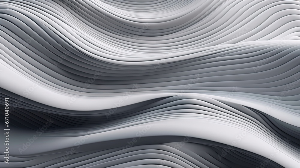 Aufkleber an abstract background with wavy lines in grey and white colors. generative ai