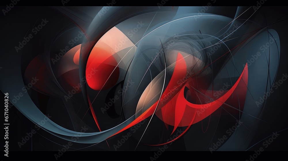 Poster a black and red abstract background with a black background and a red and black design. generative a