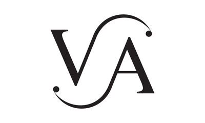 Letter VA alphabet symbol design vector