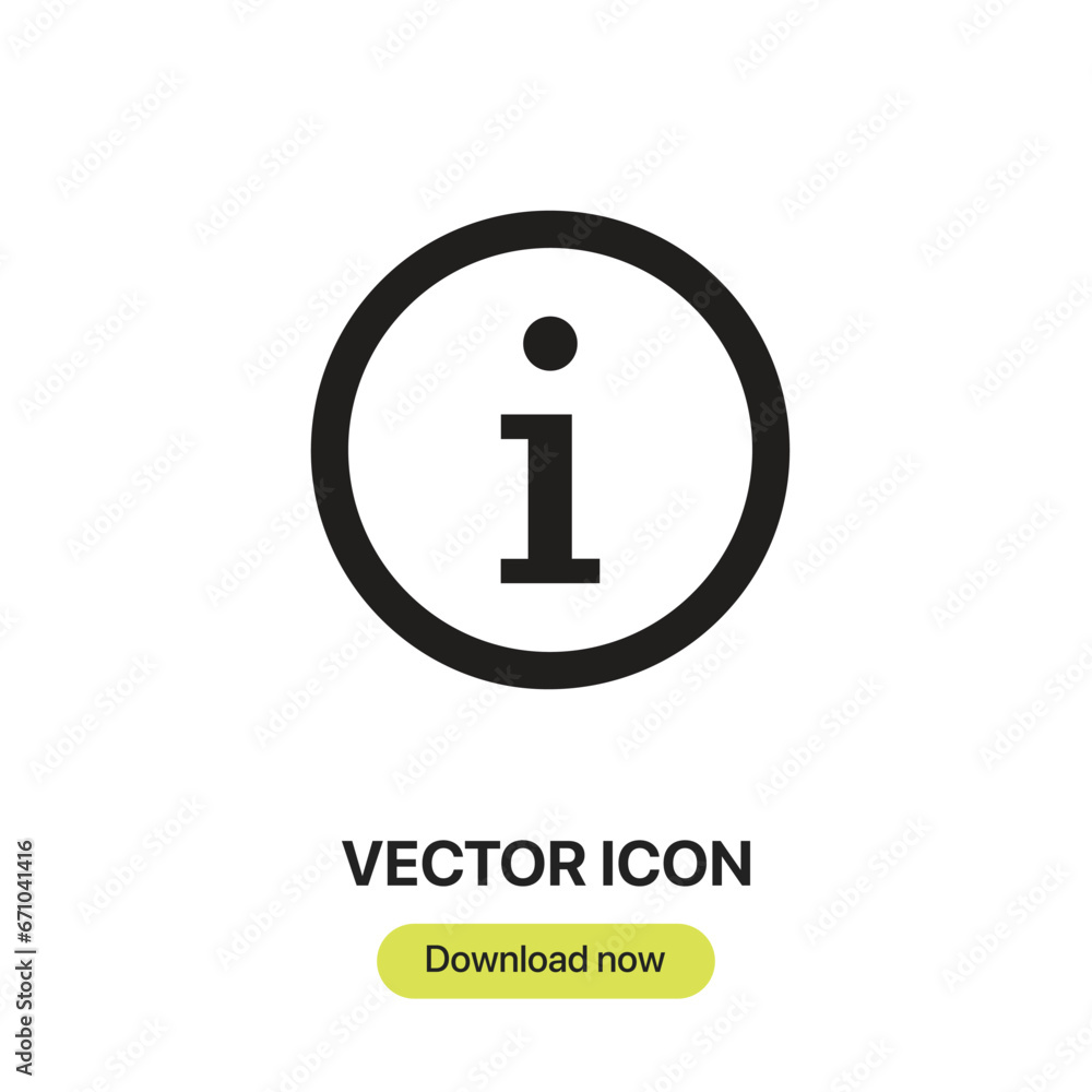 Poster info button icon vector. linear-style sign for mobile concept and web design. info button symbol ill