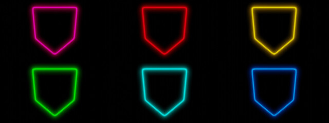 Night advertising sign neon frame on black background. 3d rendering