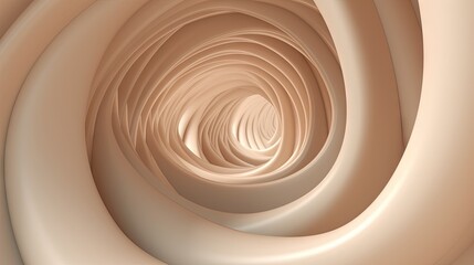  an abstract image of a spiral design in beige and white.  generative ai