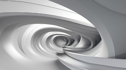  an abstract white background with a spiral design in the center.  generative ai