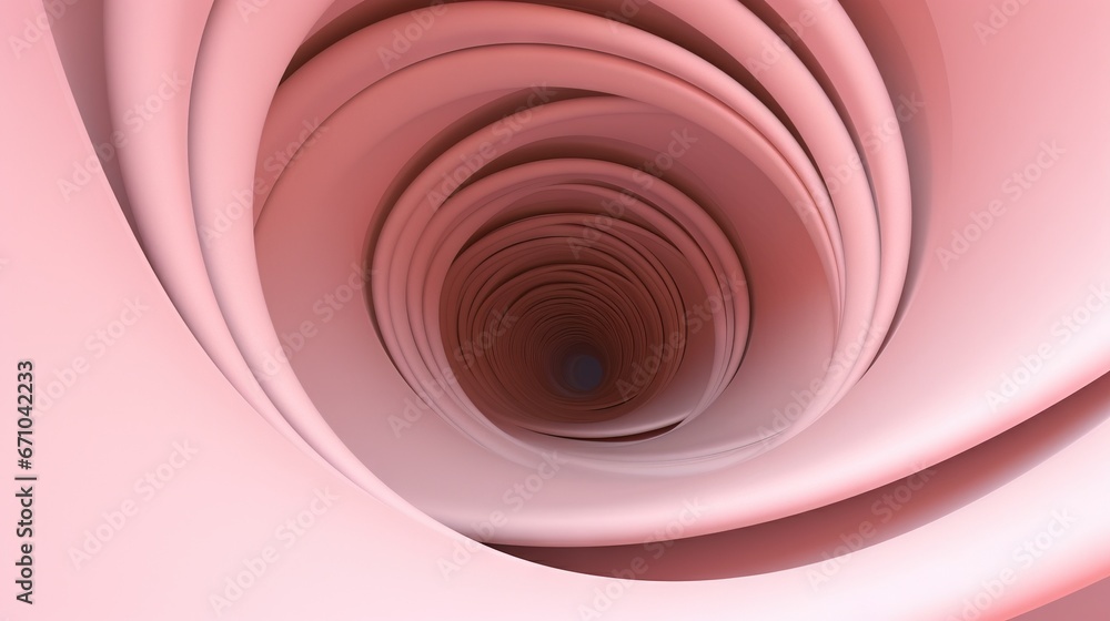 Poster an abstract pink background with a spiral design in the center. generative ai