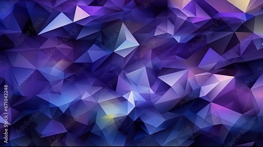 Poster a very colorful abstract background with a lot of small triangles. generative ai