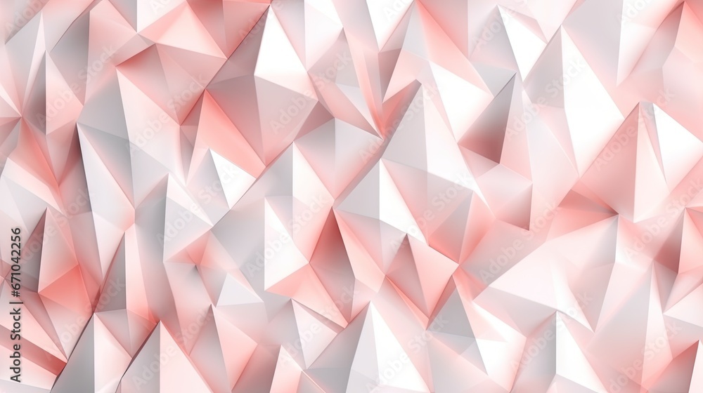 Poster a very pretty pink and white background with many different shapes. generative ai