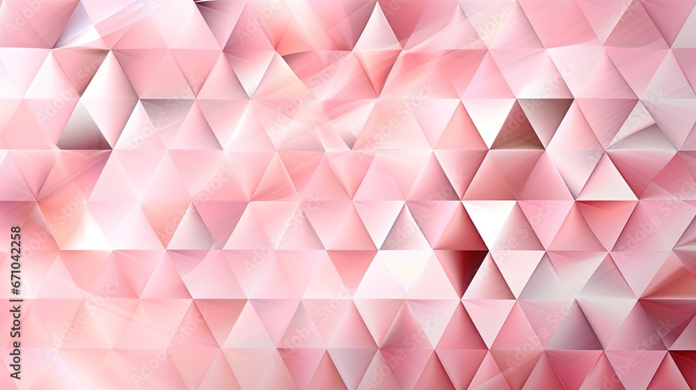 Poster a pink and white abstract background with a lot of triangles. generative ai