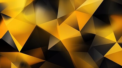  an abstract background of yellow and black triangles with a black background.  generative ai
