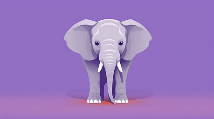  an elephant standing on a purple surface with a purple background.  generative ai