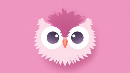  a pink and white owl with big eyes on a pink background.  generative ai