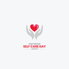 International Self Care Day. Self care day background vector illustration. 