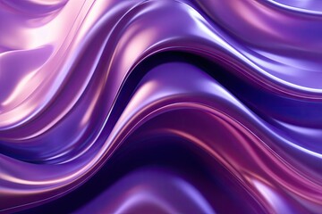 Fototapeta premium Abstract iridescent metallic liquid form purple