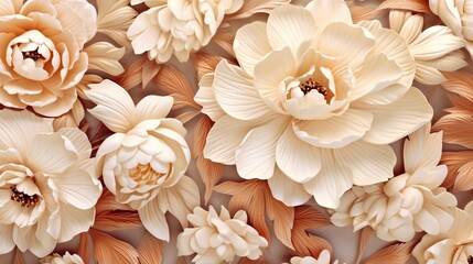  a bunch of flowers that are on top of a wall.  generative ai