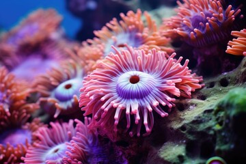 Fototapeta na wymiar Anemone actinia texture underwater reef sea coral