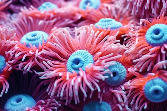 Anemone actinia texture underwater reef sea coral