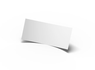 Blank 4x9 Rack Card Sized Flyers to present your design. 3d render on a transparent background