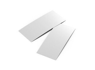 Blank 4x9 Rack Card Sized Flyers to present your design. 3d render on a transparent background