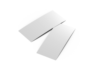 Blank 4x9 Rack Card Sized Flyers to present your design. 3d render on a transparent background