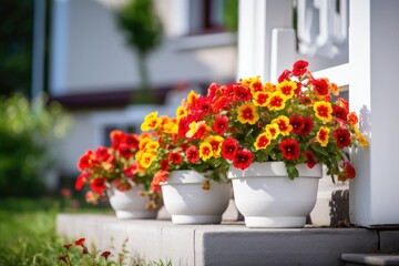Beautiful bright red and yellow flowers
