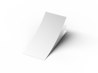 Blank 4x9 Rack Card Sized Flyers to present your design. 3d render on a transparent background