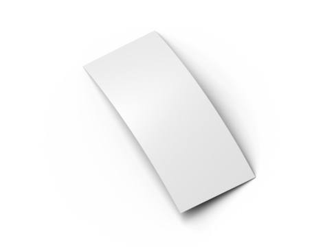 Blank 4x9 Rack Card Sized Flyers to present your design. 3d render on a transparent background