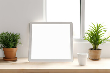 Digital tablet computer with white screen cutout