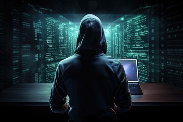 Hacker attack cybersecurity concept hacker in a hoody
