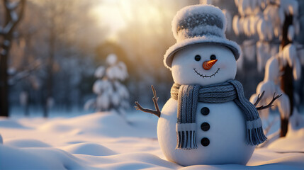 snowman on the snow
