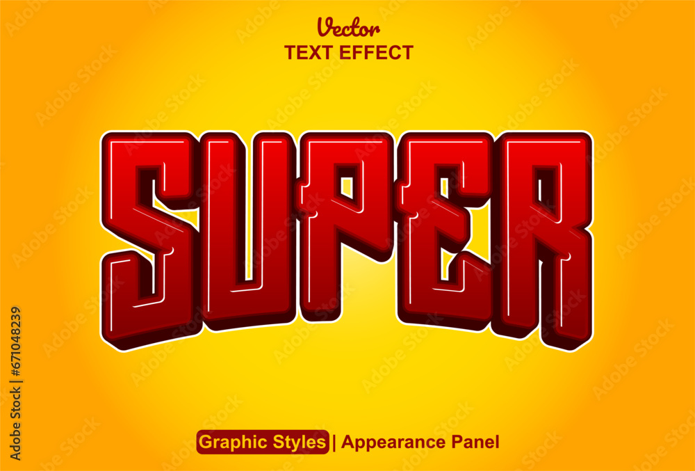 Poster super text effect with sensational red color style and editable