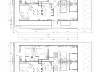 Floor plan designed building on the drawing.