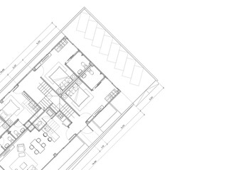 Floor plan designed building on the drawing.