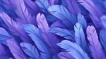  a bunch of purple and blue feathers are in a pattern.  generative ai