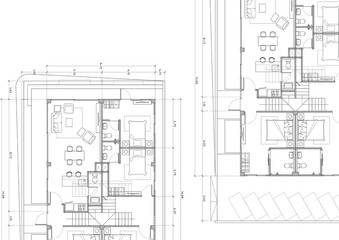 Floor plan designed building on the drawing.