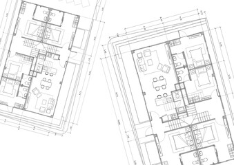 Floor plan designed building on the drawing.