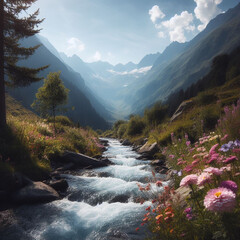 mountain river in the mountains