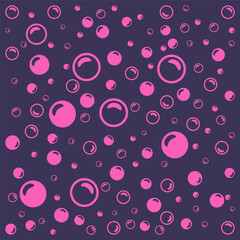 Pink soap bubbles on a dark purple background.