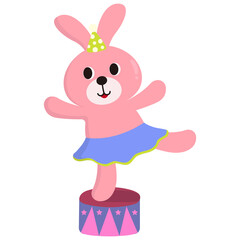 Circus rabbit illustration.