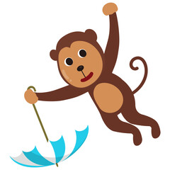 Circus monkey illustration.