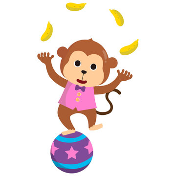 Circus monkey illustration.