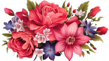 Fotobehang colourfuf beautiful flowers isolated on transparent background © shamim