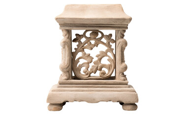 Ornate Carved Stone Garden Lantern on Transparent background