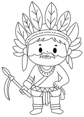 Tribal man drawing line