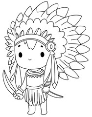 Tribal man drawing line